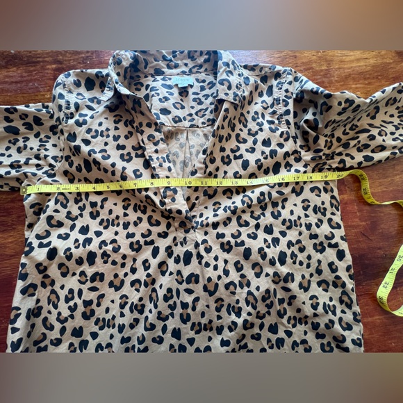 J Crew Outlet Women's Leopard Print Long Sleeve Blouse Size S Mob Wife Animal - Picture 5 of 6